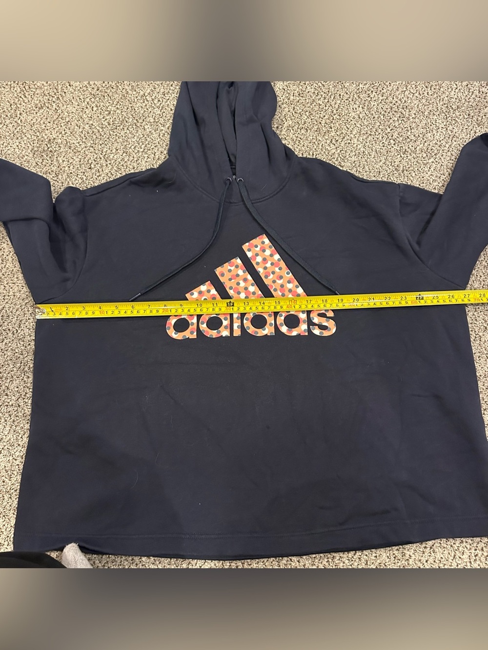 adidas Women’s Badge of Sport Polka Dot Logo Fleece Pullover Hoodie 2X R $90 - Picture 10 of 12